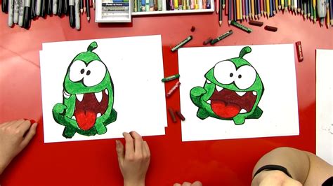 How To Draw Om Nom From Cut The Rope - Art for Kids Hub