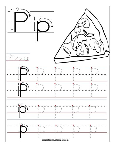 Tracing Letter P Worksheets