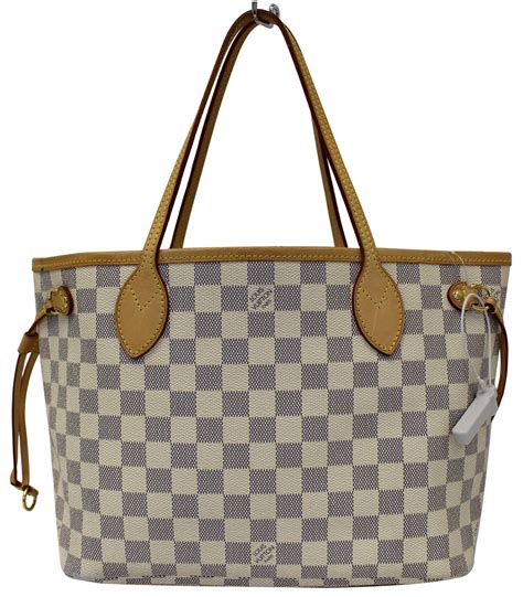 LOUIS VUITTON Neverfull PM Damier Azur Tote Shoulder Bag