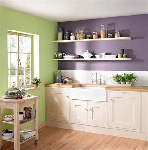 Crown Kitchen & Bathroom paint in Olive Press (green) and Lola Plum (purple). Belfast sink ...