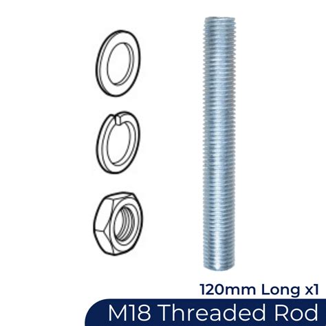 1x M18 x 120mm – Threaded Rod (Chemical Anchor Bolt) – DIY Fencing Supply – Brisbane – Instant ...