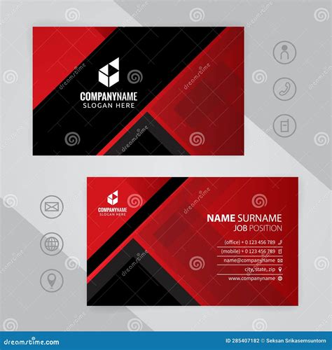 Set of Red and Black Modern Corporate Business Card Design Templates Stock Vector - Illustration ...