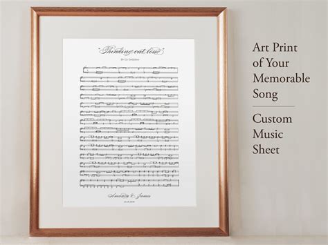 Custom Sheet Music Art Print Song Sheet Personalized Wedding - Etsy