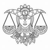 Libra Zodiac Symbols Coloring Pages sketch template