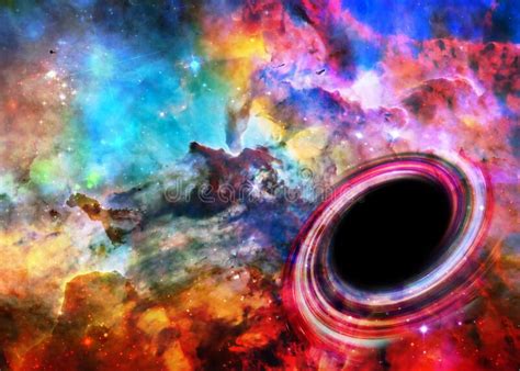 Deep Space. Black Hole in Bright Colours Stock Illustration - Illustration of cosmos, eagle ...