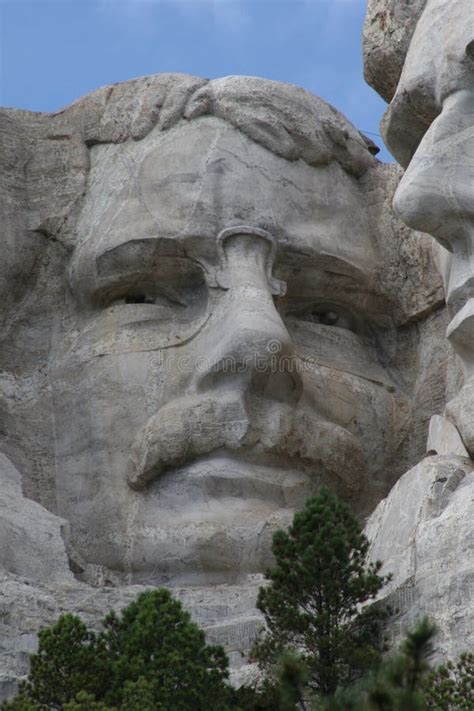 Teddy Roosevelt On Mount Rushmore Stock Photo - Image of destination ...