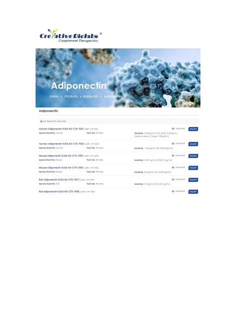 human Adiponectin ELISA kit - cailynnjohnson - Page 1 - 1 | Flip PDF Online | PubHTML5