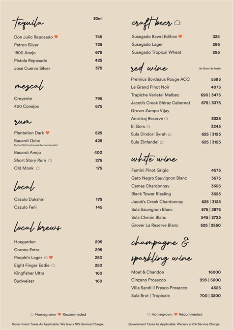 Bawri Menu, Menu for Bawri, Anjuna Mapusa Assagao Road, Goa, Goa