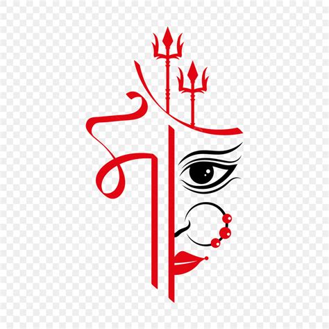 Durga Maa Vector Hd PNG Images, Maa Calligraphy And Durga Face Art, Maa Durga, Durga Puja, Durga ...