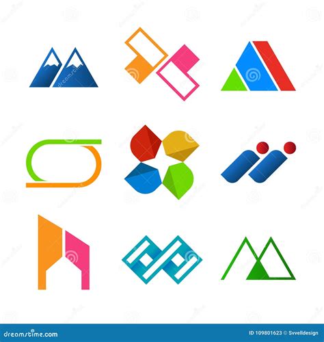 Abstract Corporate Symbol Shape Design Set Stock Vector - Illustration of figure, outline: 109801623