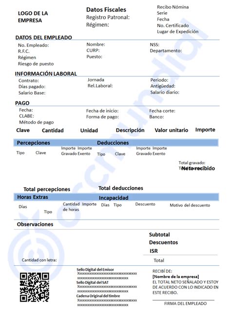 Ejemplo de recibo de nómina y otras funciones de este documento