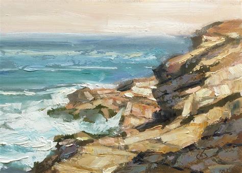 TOM BROWN FINE ART: CALIFORNIA IMPRESSIONIST COASTAL SEASCAPE by TOM BROWN