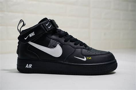 Black Nike Air Force 1 Mid 07 L.V.8 Utility Pack Double Swoosh