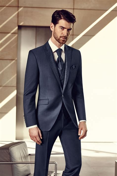 Blue Wool-Mohair Elegant suit - Tom Murphy's Formal and Menswear