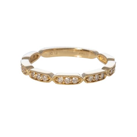 .20ct Diamond 14K Yellow Gold Milgrain Band