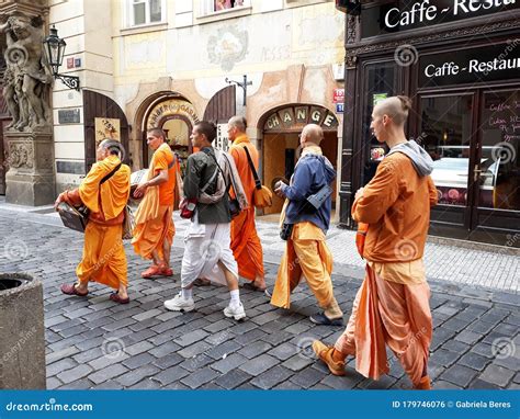 Hare Krishna Monks on Street in Prague. Editorial Photo - Image of culture, devotion: 179746076