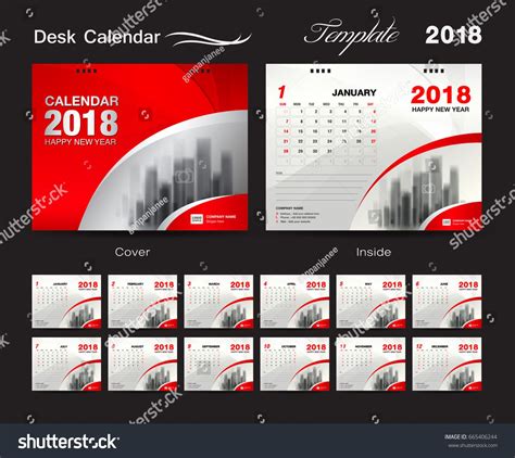 Calendar 2021 Template Desk Calendar 2018 Stock Vector (Royalty Free) 665406244 | Shutterstock ...