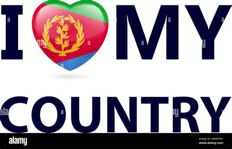 Heart with Eritrean flag colors. I Love My Country - Eritrea Stock Vector Image & Art - Alamy