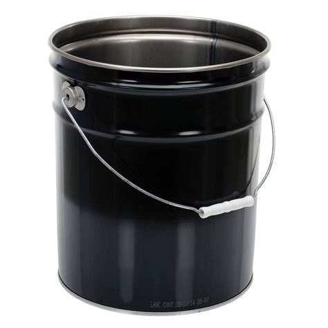 Vestil 5 Gal. Black Steel Open Head Pail PAIL-STL-RI - The Home Depot