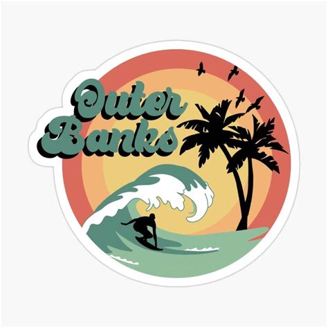 Retro Outer Banks Sticker by Bronte Taylor | Surf stickers, Bubble ...