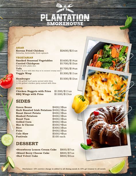 Menu – Plantation Smokehouse