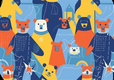 Premium Vector | Teddy bear pattern