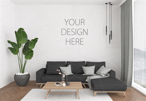 Interior mockup bundle - blank wall mock up