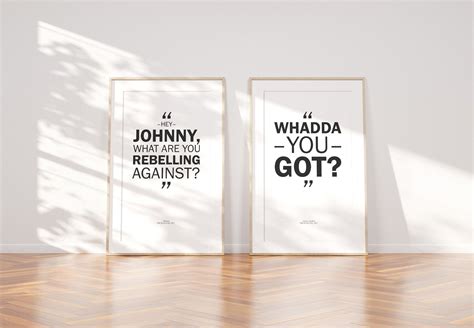 The Wild Ones Movie Quote Poster 'What Are You Rebelling | Etsy | Quote posters, Typography ...