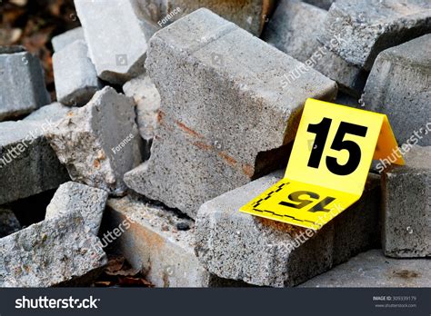 Crime Scene Evidence Markers Next Concrete Stock Photo 309339179 | Shutterstock