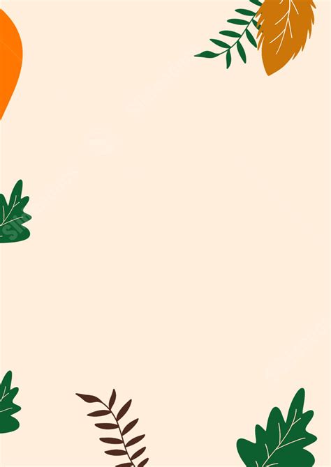 Beige Leaves In Minimalist Style Page Border Background Word Template And Google Docs For Free ...