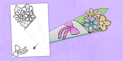 Paper Flower Bouquet | Colouring Sheet - Twinkl