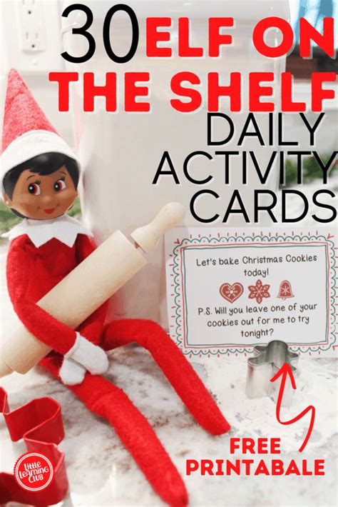 30 Elf On the Shelf Activity Cards- Free Printable - Little Learning Club