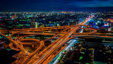 Osaka Freeway at Night - 4K Ultra HD Wallpaper