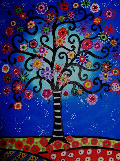 modern folk art - Google Search Mexican Folk Art Painting, Mexican Artwork, Klimt, Tree Of Life ...