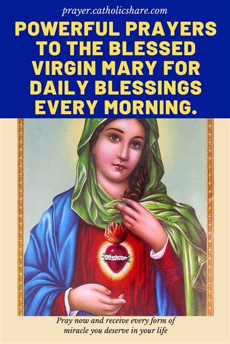 Powerful Miracle Prayers to the Blessed Virgin for Blessings Every Morning. #Morning #Mary #God ...