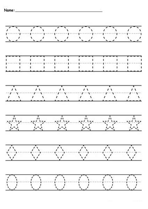 Kindergarten Trace Dotted Lines Worksheets