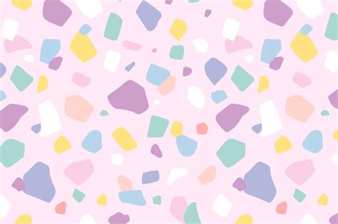 Free Vector | Background seamless pattern vector with cute pastel terrazzo