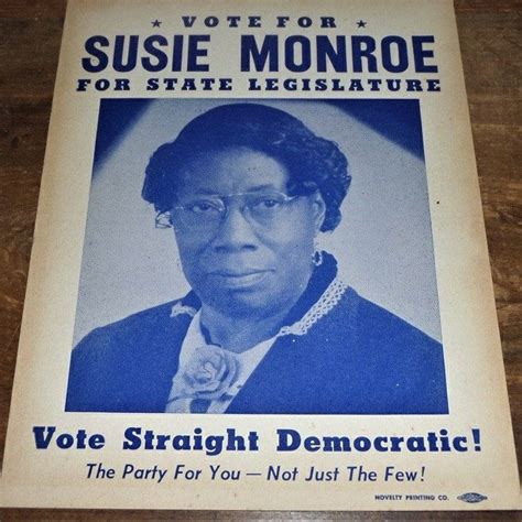 1950s-1960s PA Legislature Campaign Poster for Susie Monroe. African American history. EXTREMELY ...