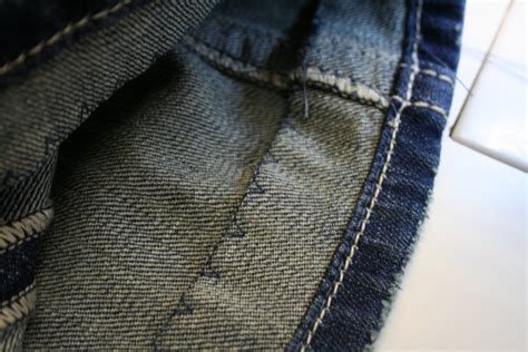 Hemming Jeans with original hem