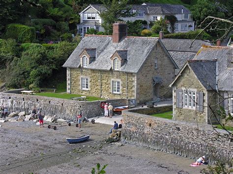 National Trust holiday cottages at Durgan beach - the one on the right ...