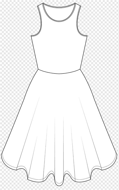 Dress Line art Kostum Lengan Putih, pola baju baru, sudut, putih, hitam png | PNGWing