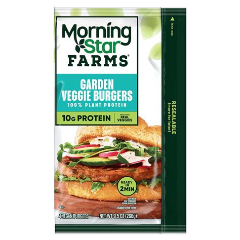 MorningStar Farms Garden Veggie Veggie Burgers, 9.5 oz - Shop Meat alternatives at H-E-B