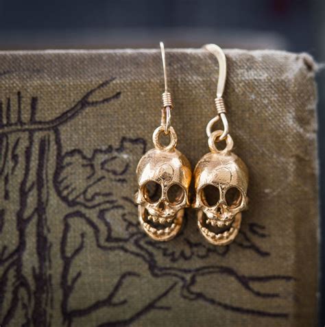 Gold Skull Earrings By Cabbage White England | notonthehighstreet.com