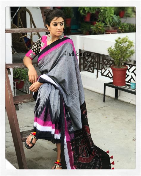 Sambalpuri ikkat sari.. handloom love | Sambalpuri saree, Saree blouse designs, Cotton saree