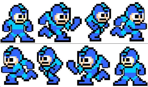 Megaman Running Sprites - Pixel Art Characters