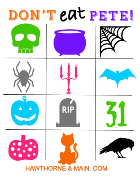 Halloween Style Don't Eat Pete FREE Printable