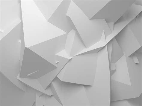 Abstract White Digital 3D Chaotic Polygonal Background - The Lane