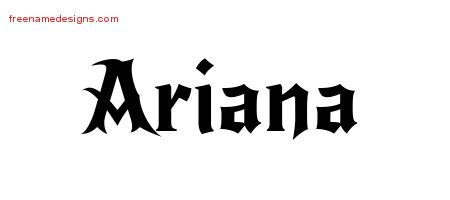 Gothic Name Tattoo Designs Ariana Free Graphic - Free Name Designs