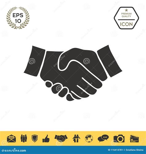 Handshake symbol icon stock vector. Illustration of hello - 116414781