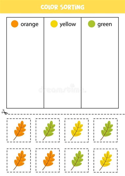 Sort Hand Drawn Leaves by Colors. Learning Colors for Children Stock Vector - Illustration of ...